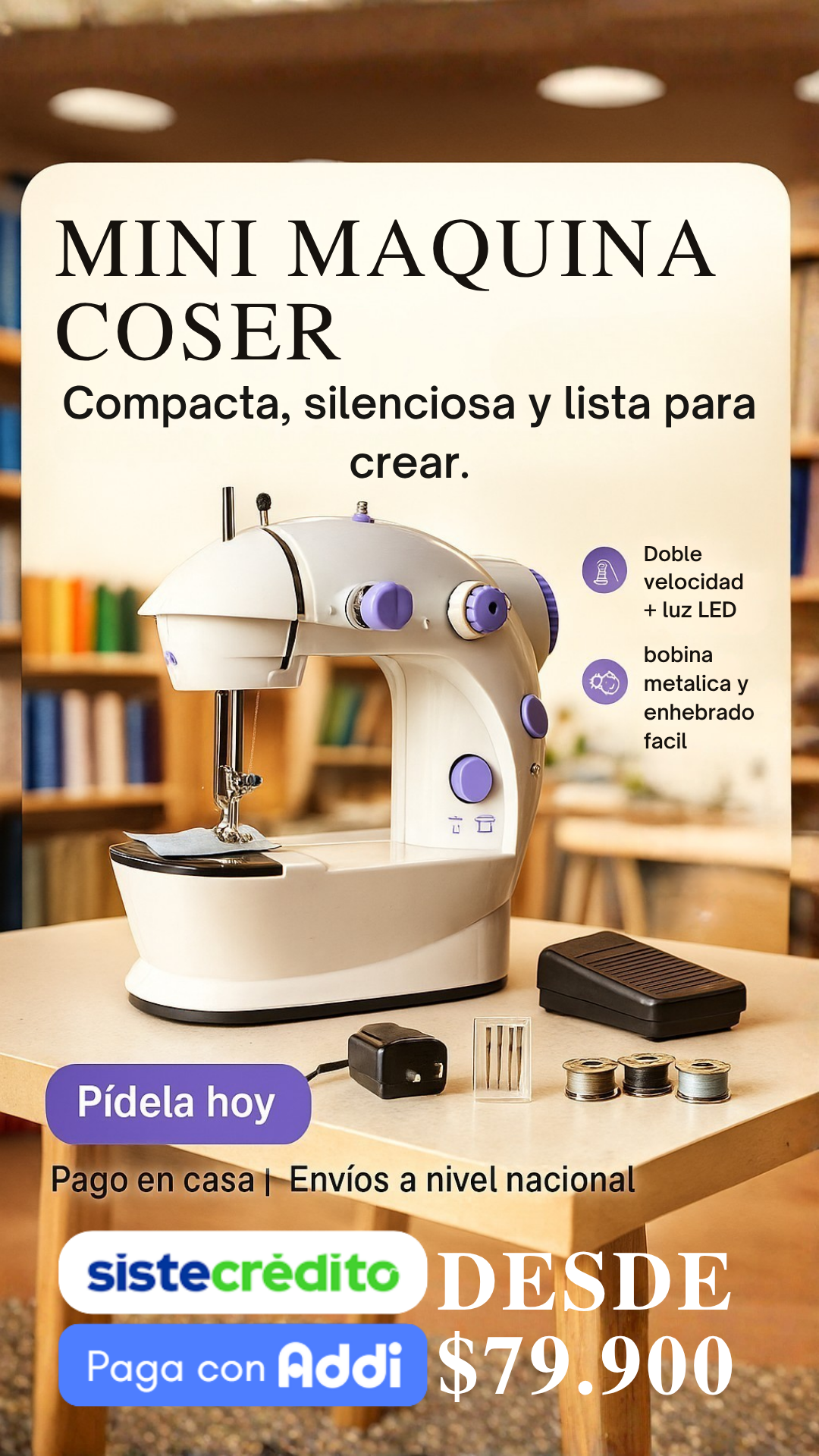 mini maquina de coser
