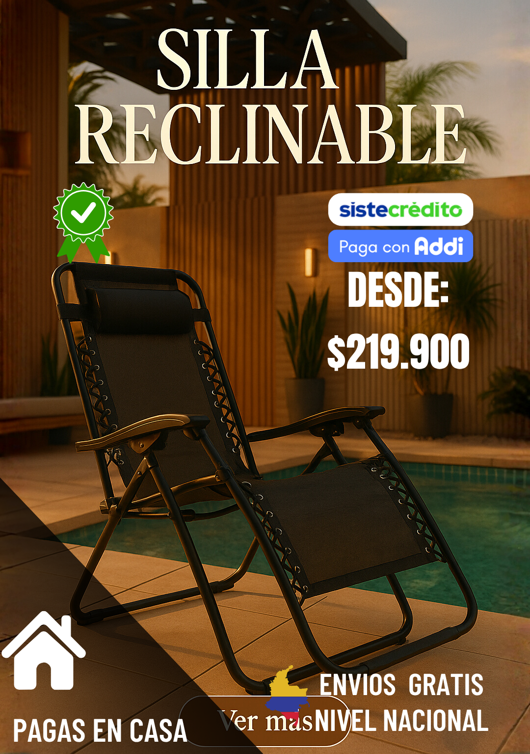 silla plegable reclinable