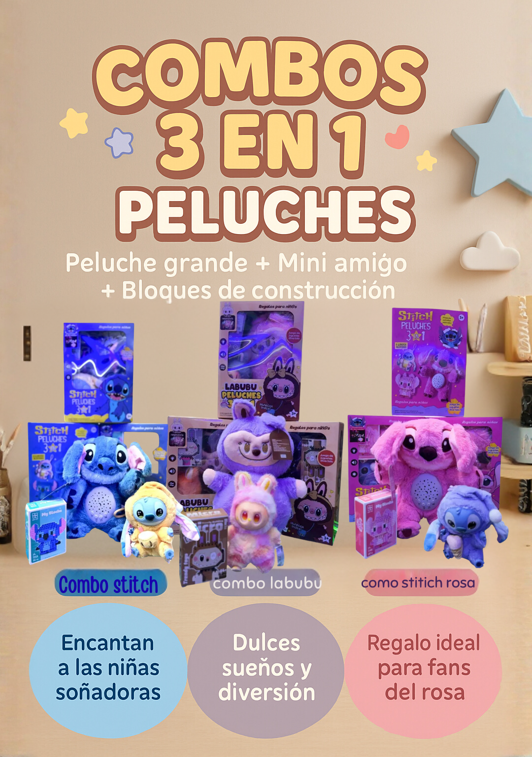 Peluches 3 en 1