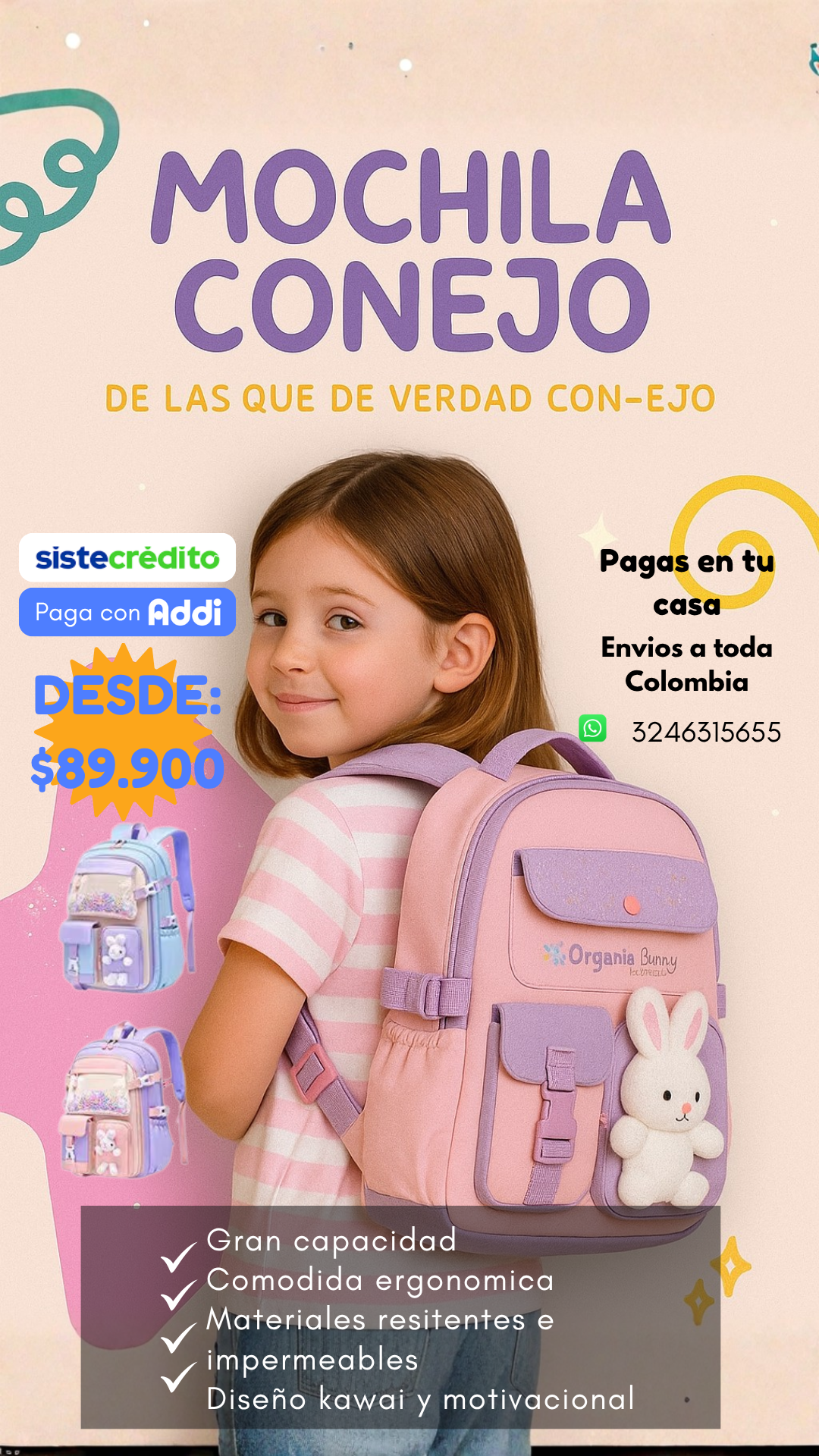 Mochila conejo