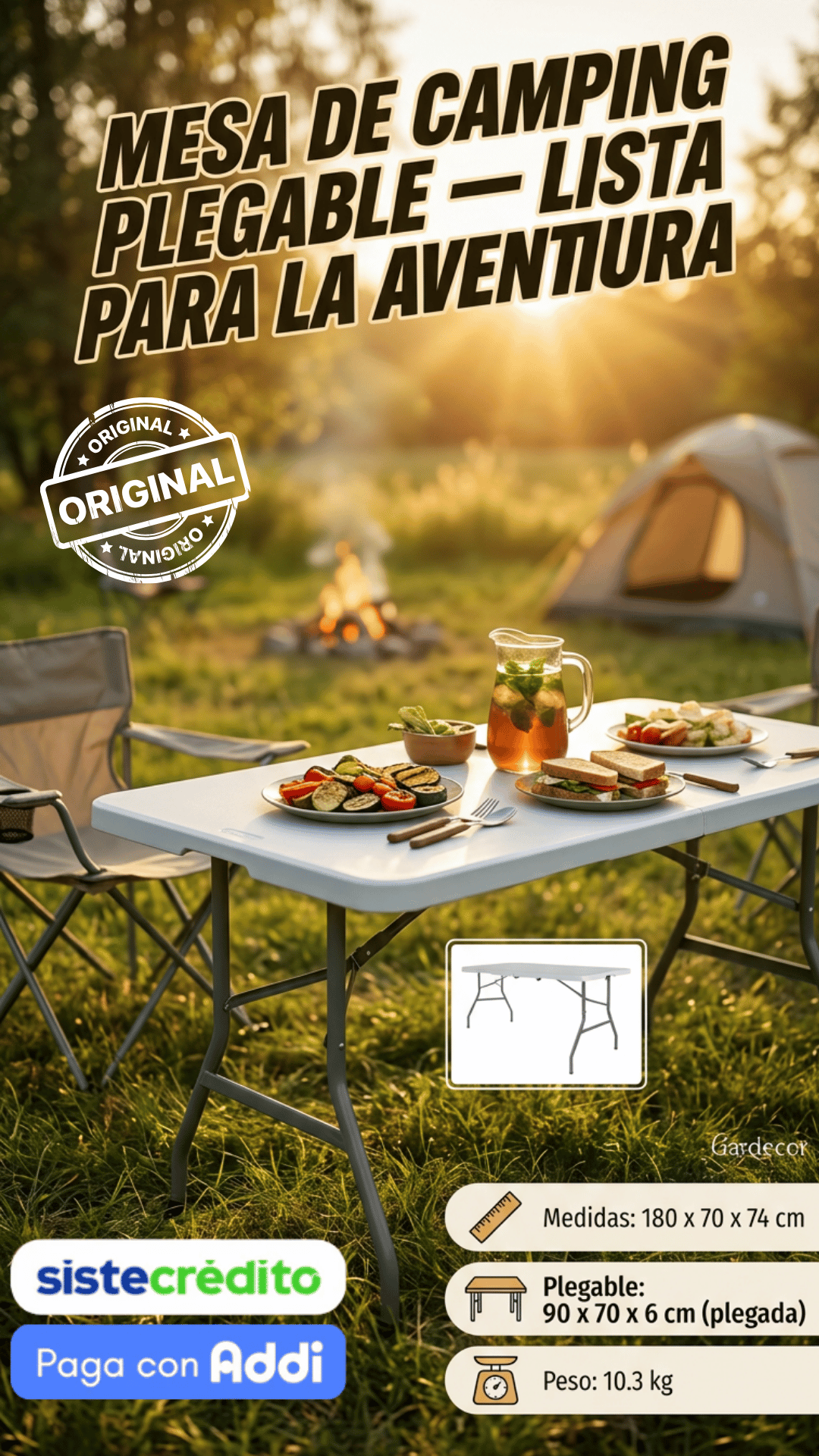 Mesa de Camping Plegable