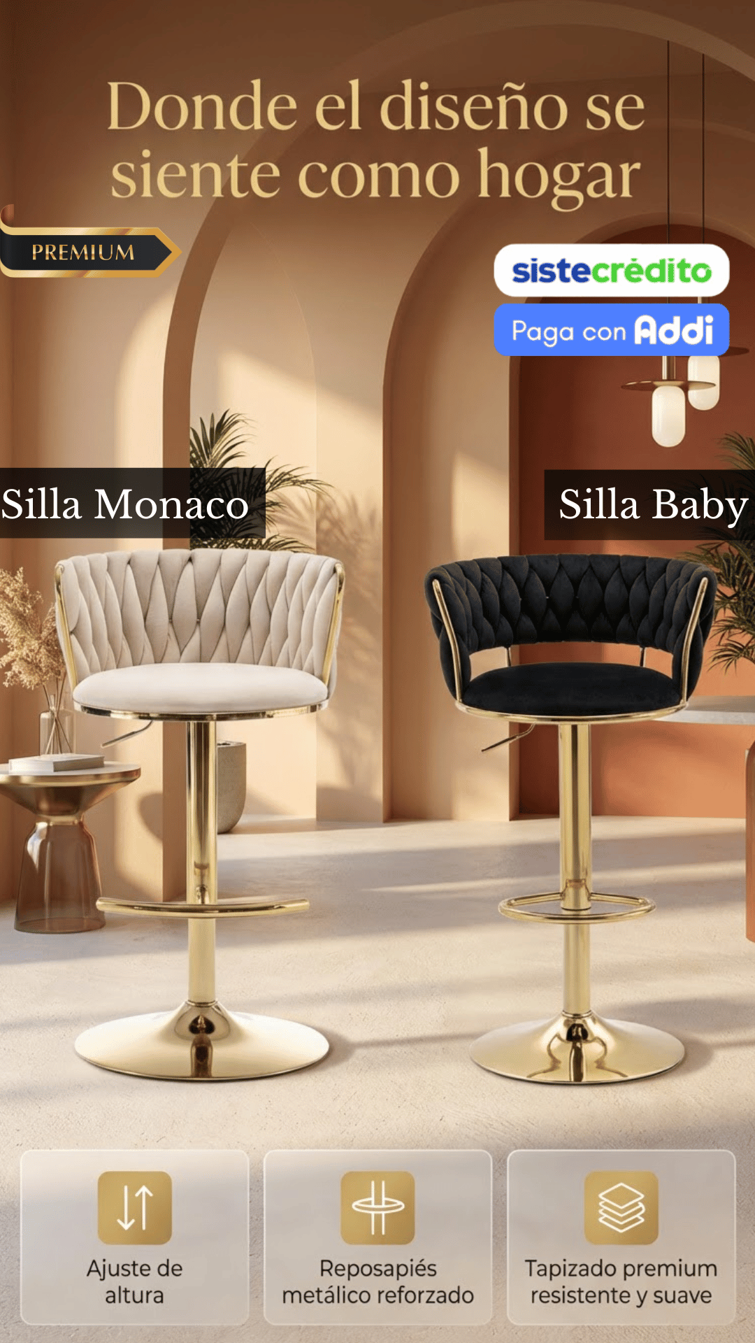 SILLAS DE BARRA BABY/MONACO